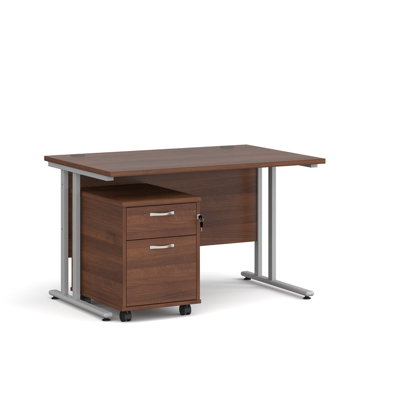 Maestro 25 straight desk - Walnut