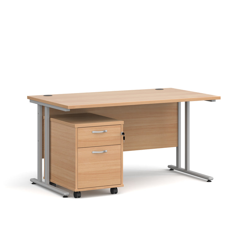 Maestro 25 straight desk - Beech