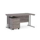 Maestro 25 straight desk - Grey Oak