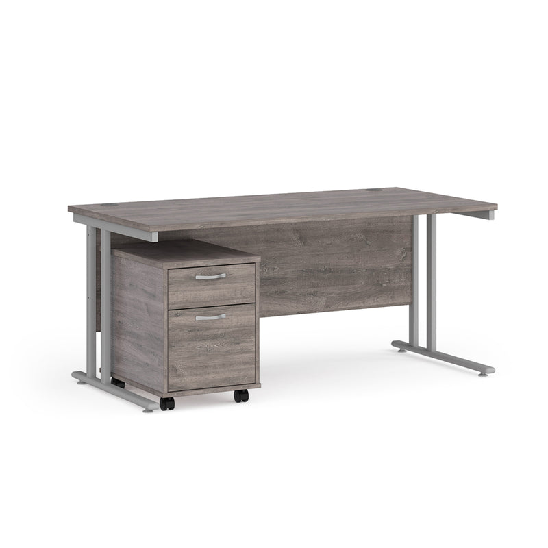 Maestro 25 straight desk - Grey Oak