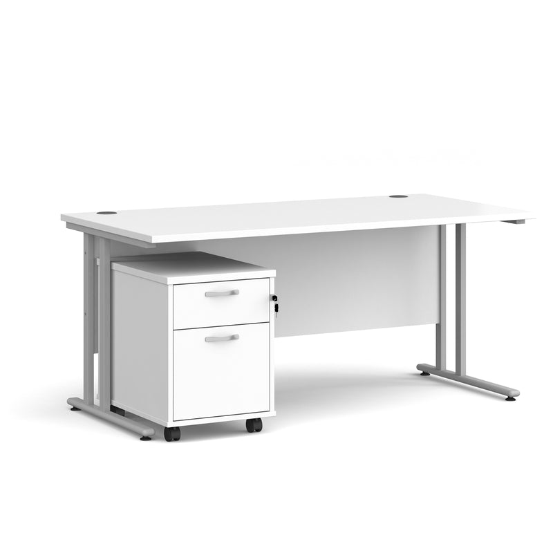 Maestro 25 straight desk - White