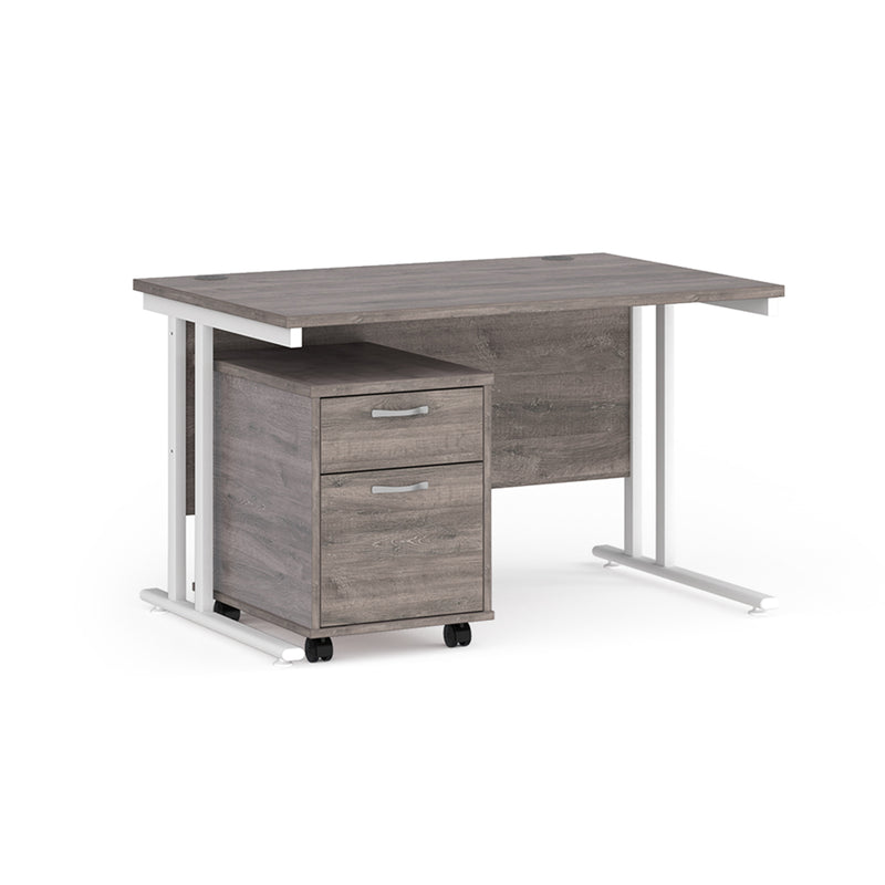 Maestro 25 straight desk - Grey Oak