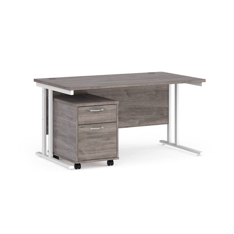 Maestro 25 straight desk - Grey Oak