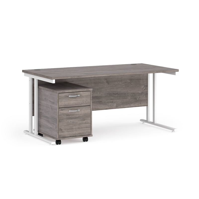 Maestro 25 straight desk - Grey Oak