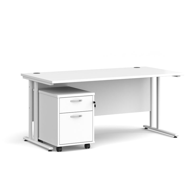 Maestro 25 straight desk - White