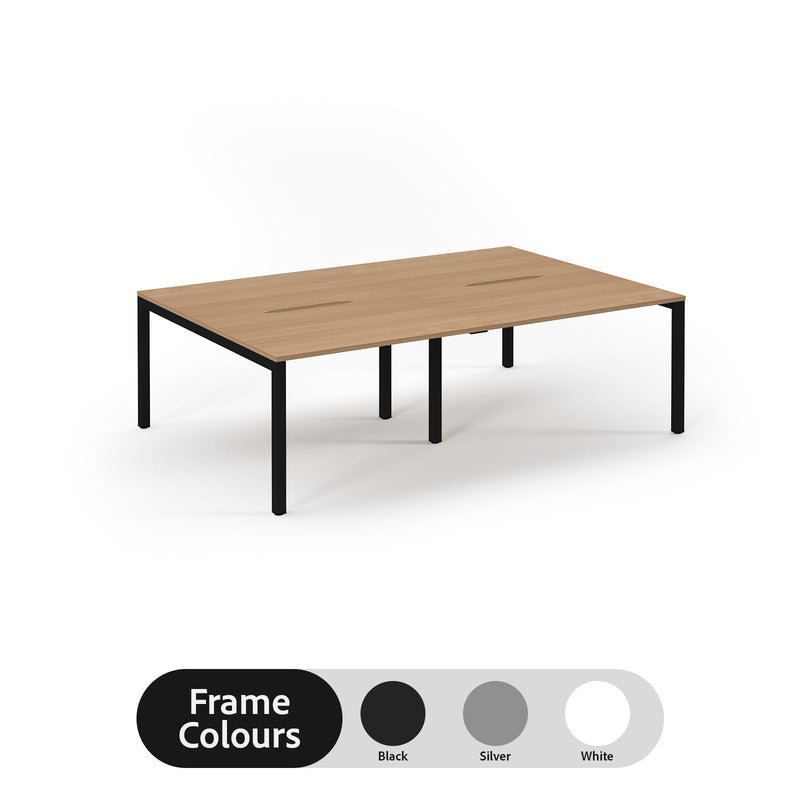 Back to Back Desk available in 2400 x 800, 2800 x 800 and 3200 x 800 -  Beech Top