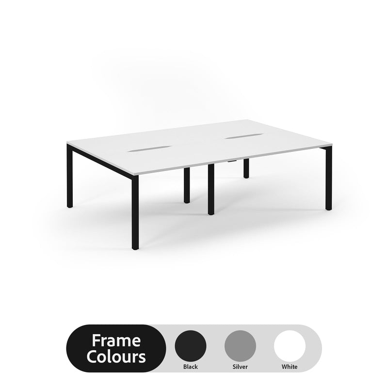 Back to Back Desk available in 2400 x 800, 2800 x 800 and 3200 x 800  - White Top