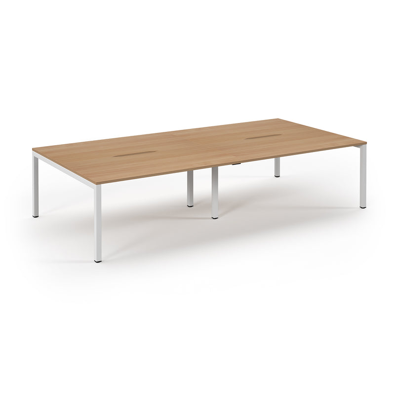 Back to Back Desk available in 2400 x 800, 2800 x 800 and 3200 x 800 -  Beech Top