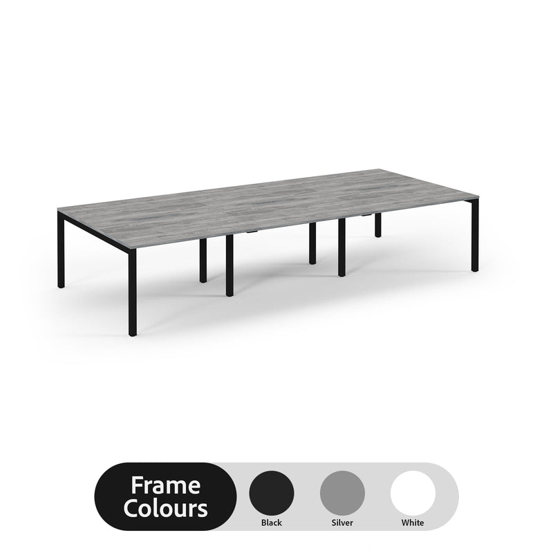 Back to Back Desk available in 3600 x 800, 4200 x 800 and 4800 x 800  - Grey Oak Top