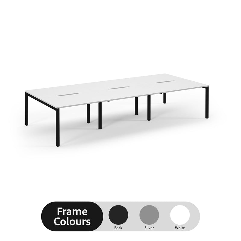 Back to Back Desk available in 3600 x 800, 4200 x 800 and 4800 x 800 - White Top