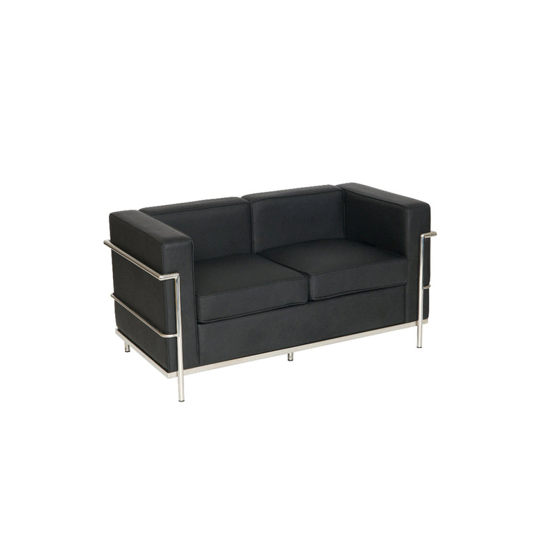 SJ009-2 - Double Seater Korby Sofa in Black Faux Leather