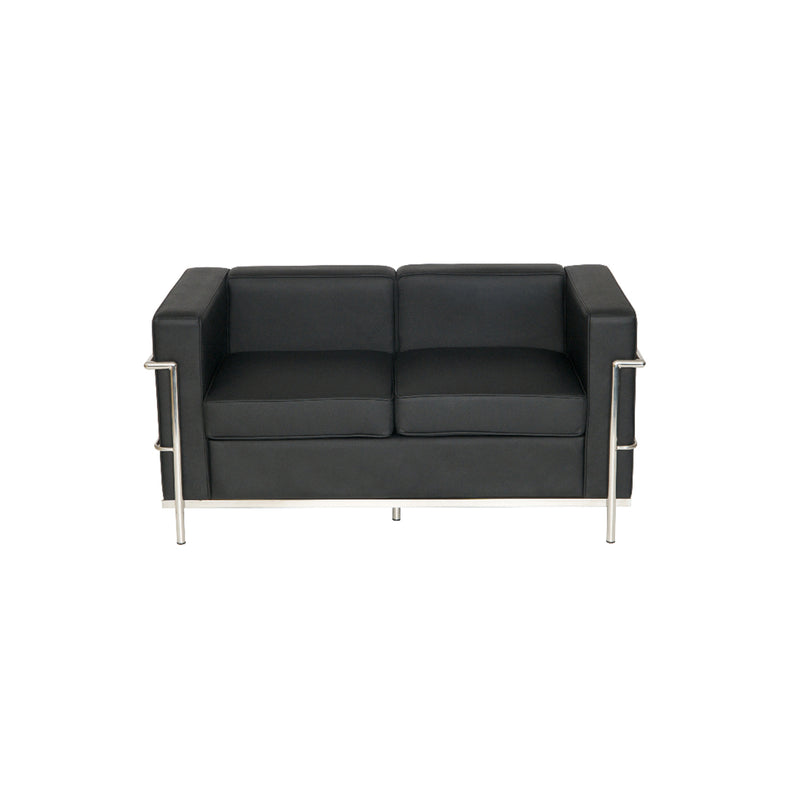 SJ009-2 - Double Seater Korby Sofa in Black Faux Leather