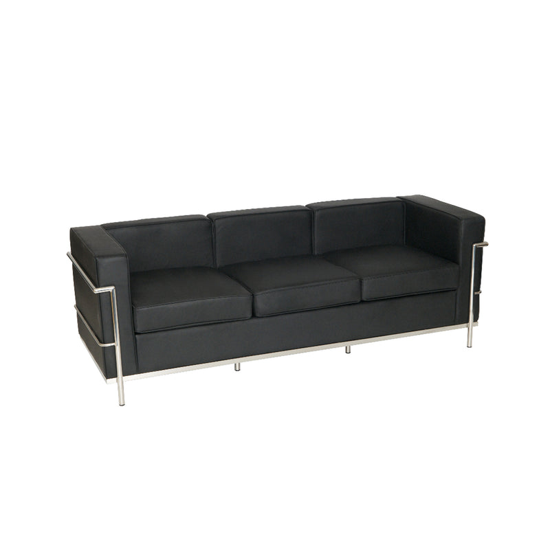 SJ009-3 - Triple Seater Korby Sofa in Black Faux Leather