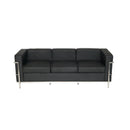 SJ009-3 - Triple Seater Korby Sofa in Black Faux Leather