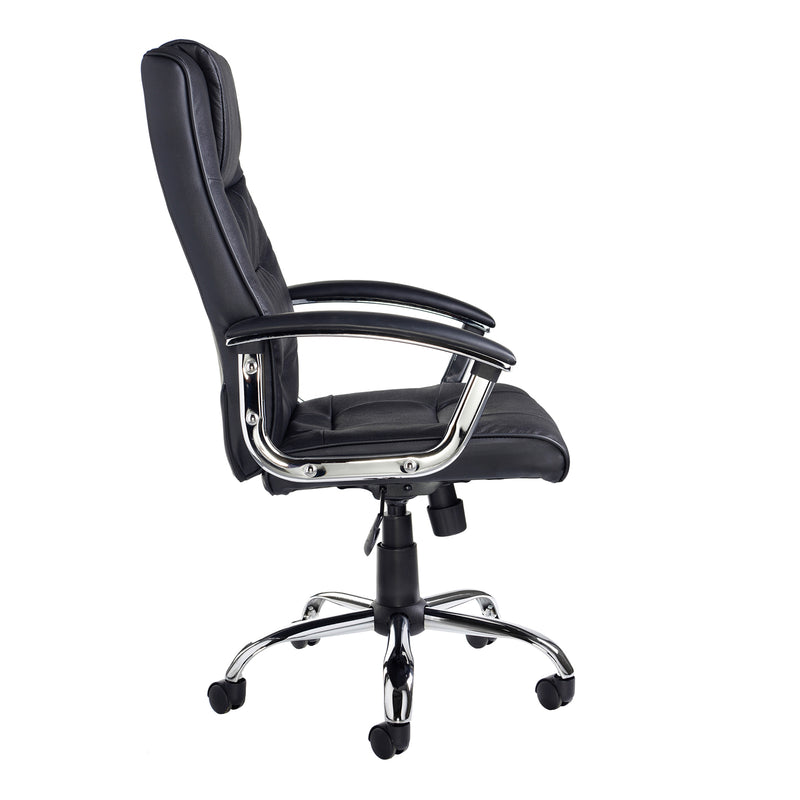 Somerset high back managers chair - black leather faced