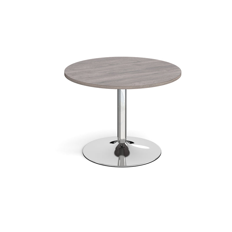 Trumpet base circular boardroom table - Chrome base