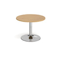 Trumpet base circular boardroom table - Chrome base