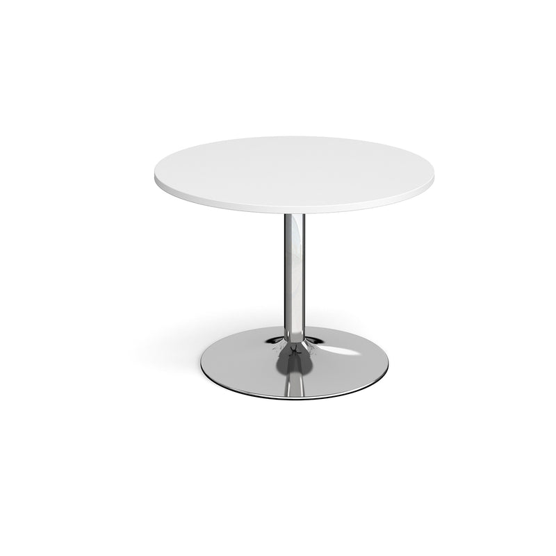 Trumpet base circular boardroom table - Chrome base