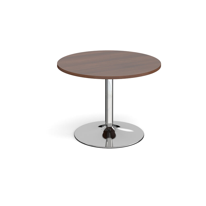 Trumpet base circular boardroom table - Chrome base