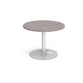 Trumpet base circular boardroom table - Silver base