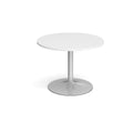 Trumpet base circular boardroom table - Silver base