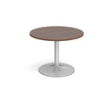 Trumpet base circular boardroom table - Silver base