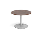 Trumpet base circular boardroom table - Silver base