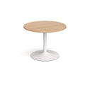 Trumpet base circular boardroom table - White base