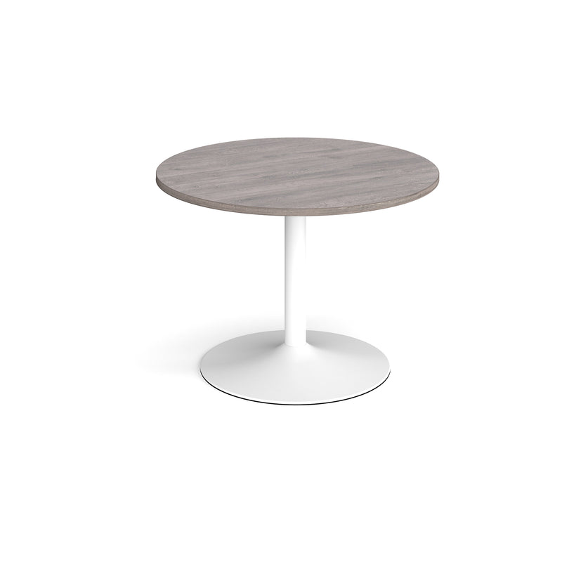 Trumpet base circular boardroom table - White base