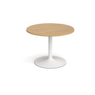 Trumpet base circular boardroom table - White base