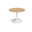 Trumpet base circular boardroom table - White base