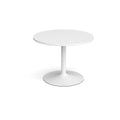 Trumpet base circular boardroom table - White base