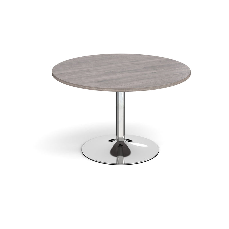 Trumpet base circular boardroom table - Chrome base