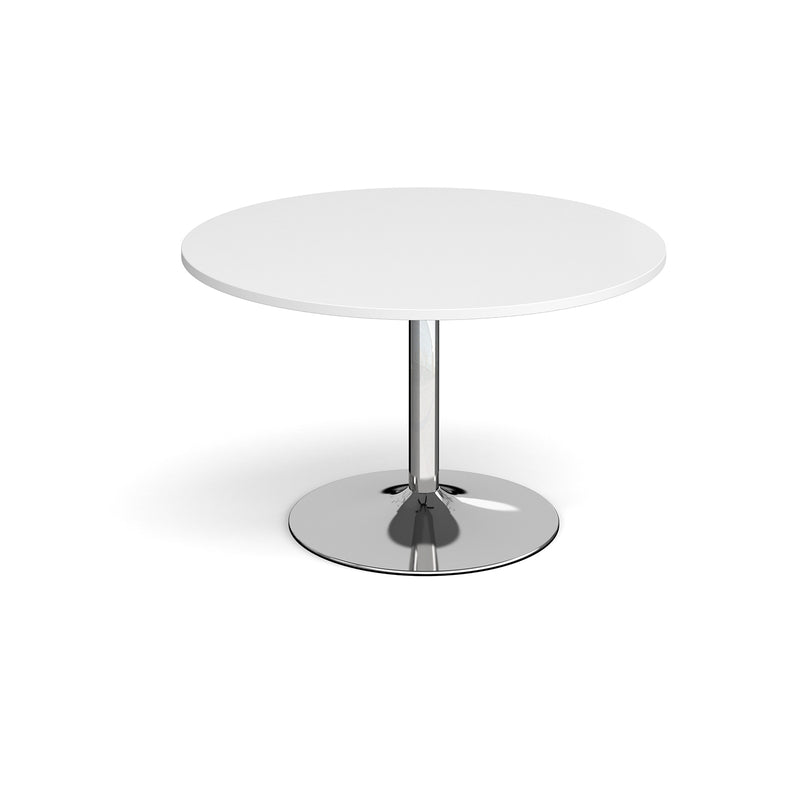 Trumpet base circular boardroom table - Chrome base