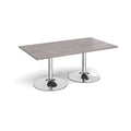 Trumpet base rectangular boardroom table - Chrome Base