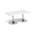 Trumpet base rectangular boardroom table - Chrome Base