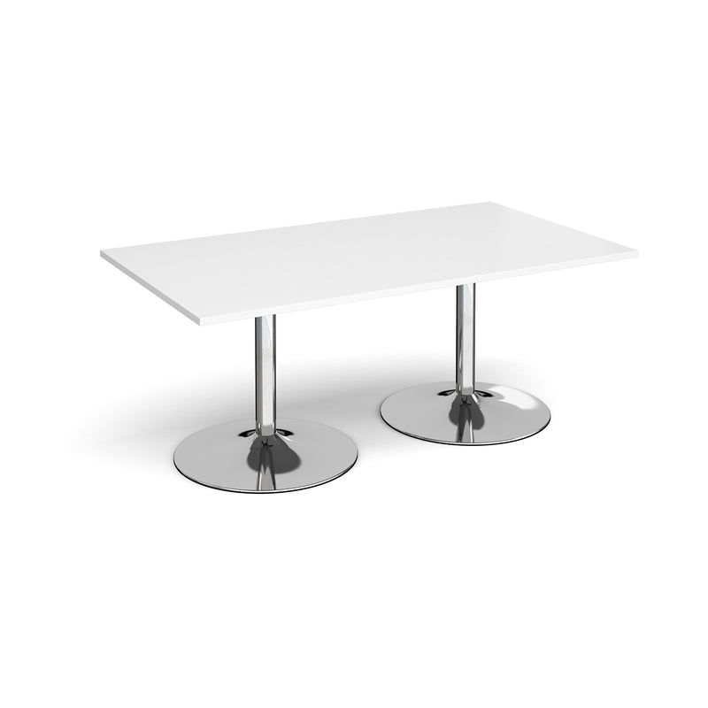 Trumpet base rectangular boardroom table - Chrome Base