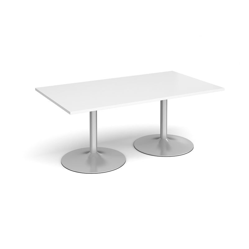 Trumpet base rectangular boardroom table - Silver Base