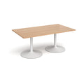 Trumpet base rectangular boardroom table - White Base