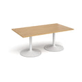 Trumpet base rectangular boardroom table - White Base