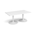 Trumpet base rectangular boardroom table - White Base