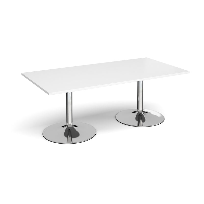 Trumpet base rectangular boardroom table - Chrome Base