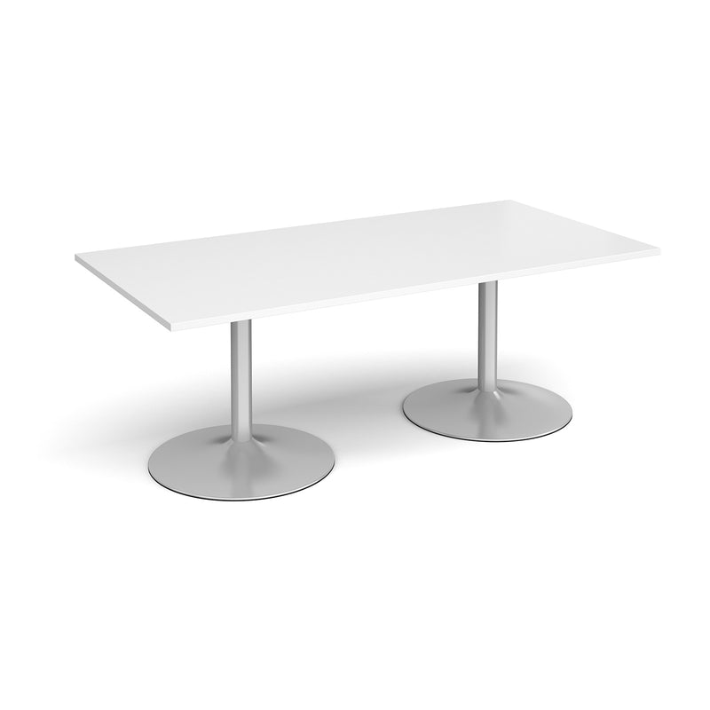 Trumpet base rectangular boardroom table - Silver Base