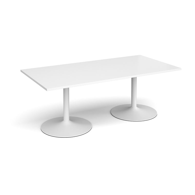 Trumpet base rectangular boardroom table - White Base