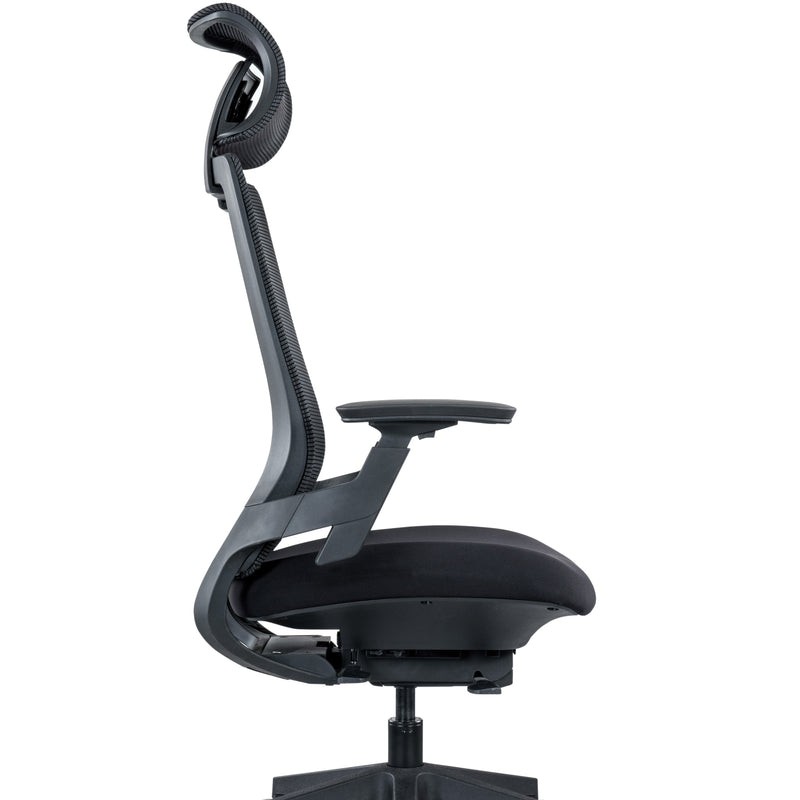 TENMC - Ergonomic Mesh Task Chair with sliding seat and adjustable lumbar with headrest