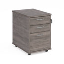 Tall slimline mobile 3 drawer pedestal with silver handles 600mm deep - 426 width