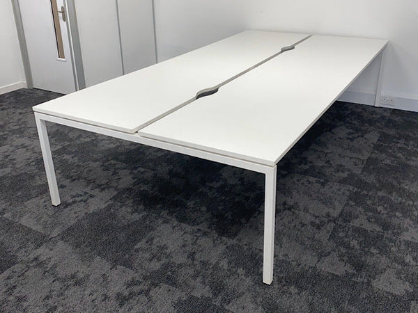 White Nova Bench Desks 1200x800 - Available in Banks of 2,4,6,8 Etc