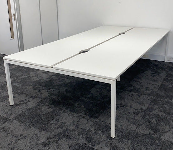 White Nova Bench Desks 1200x800 - Available in Banks of 2,4,6,8 Etc