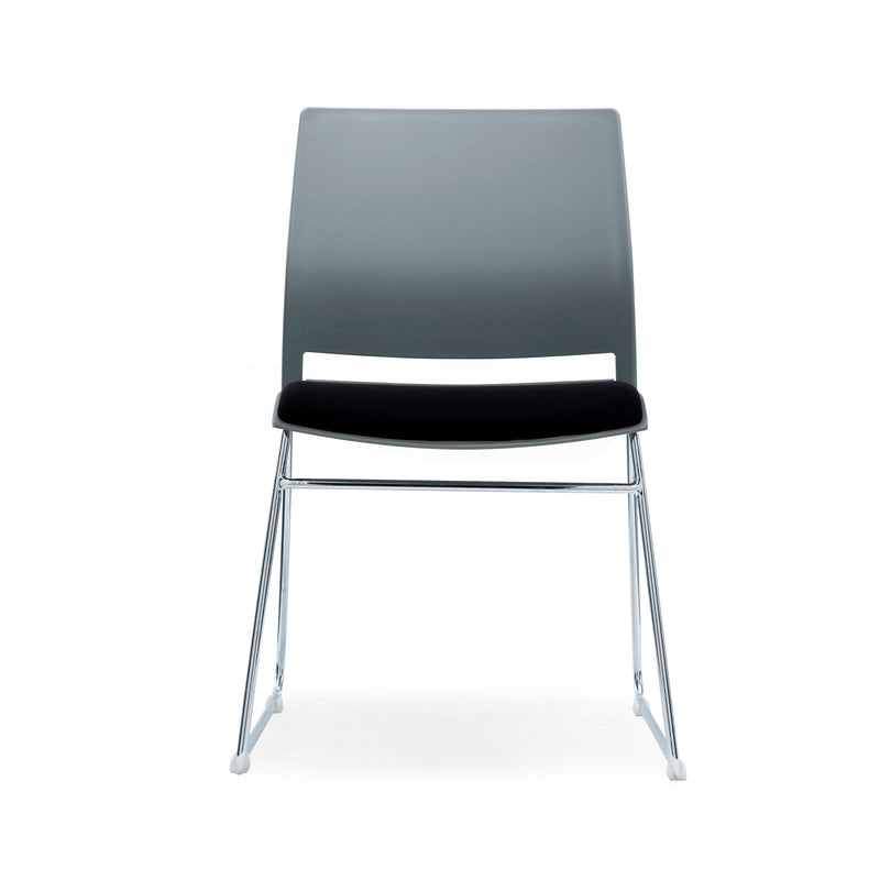 PSC-SP/G - Verse Multipurpose Stacking Chair with Grey Shell and Black Fabric Seat Pan