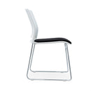 PSC-SP/W - Verse Multipurpose Stacking Chair with White Shell and Black Fabric Seat Pan